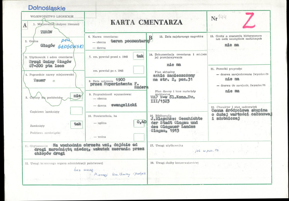 Karta cmentarza, skan nr 1
