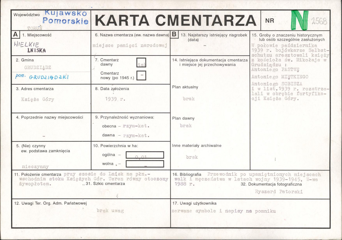 KC - Karta cmentarza, skan nr 1