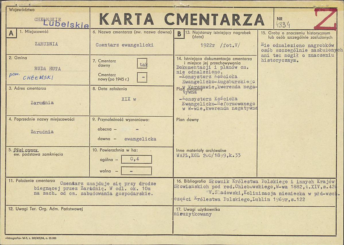 Karta cmentarza, skan nr 1