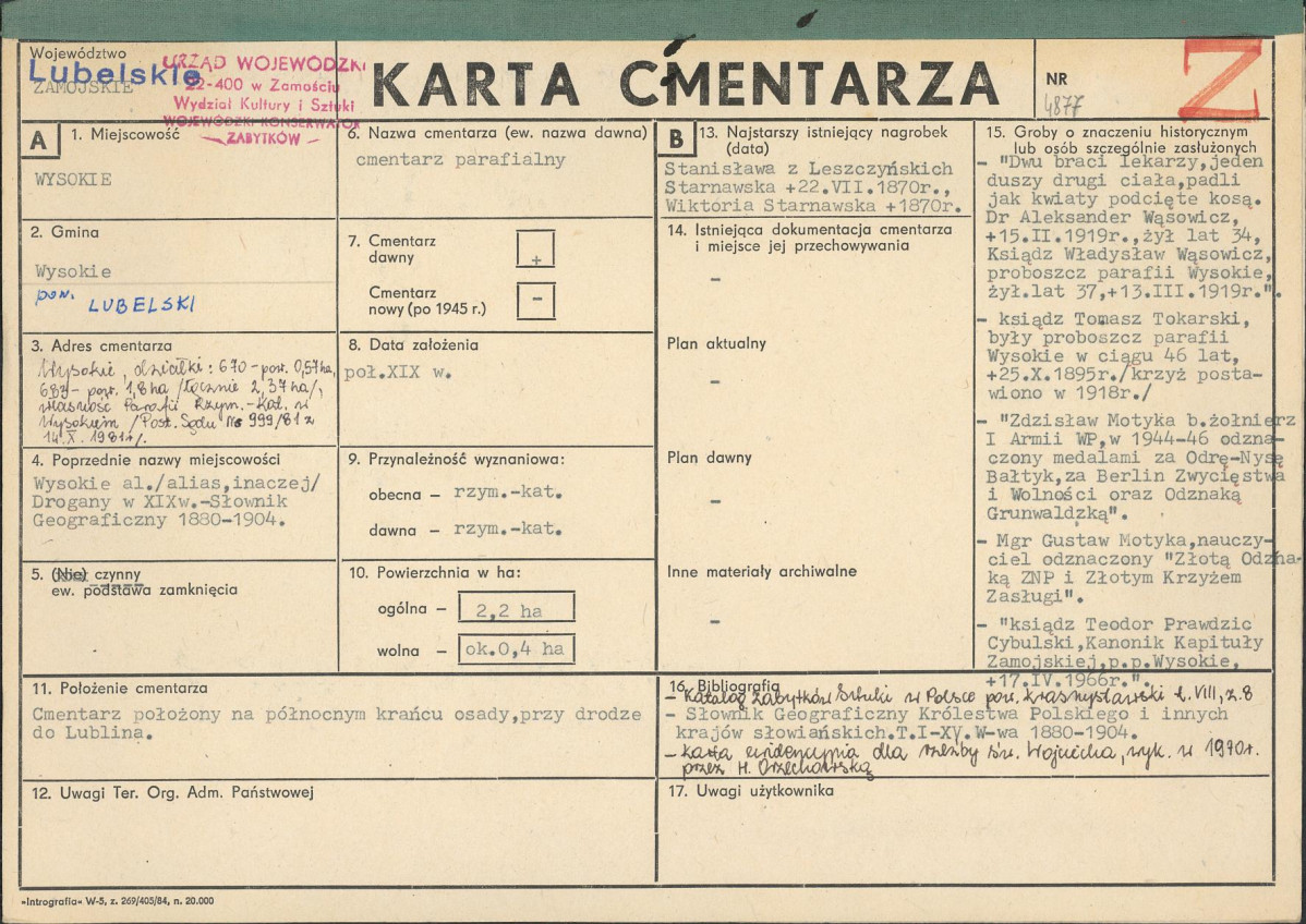 Karta cmentarza, skan nr 1