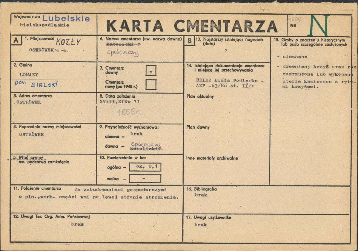 Karta cmentarza, skan nr 1
