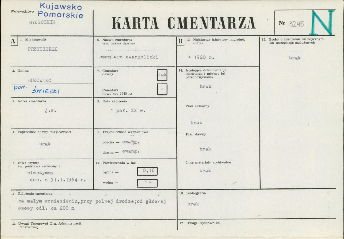 KC - Karta cmentarza, skan nr 1