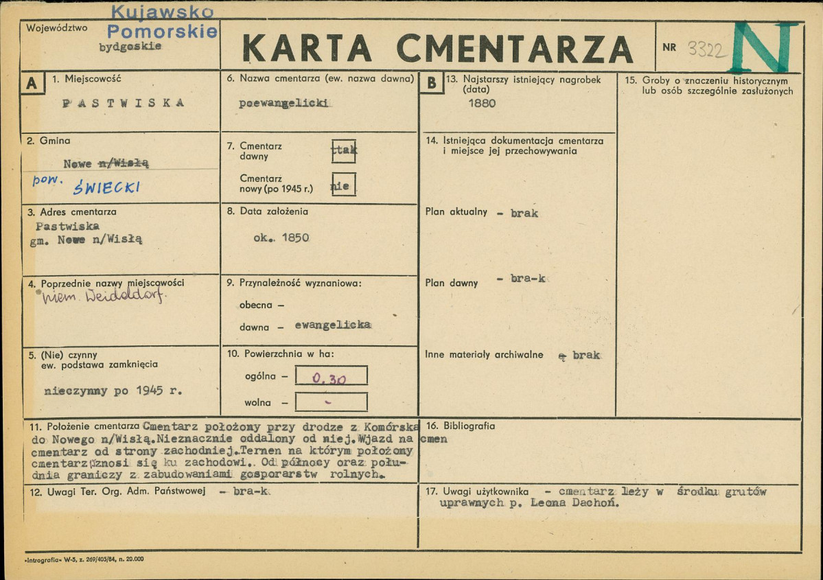 KC - Karta cmentarza, skan nr 1