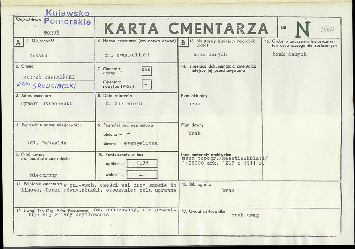 KC - Karta cmentarza, skan nr 1