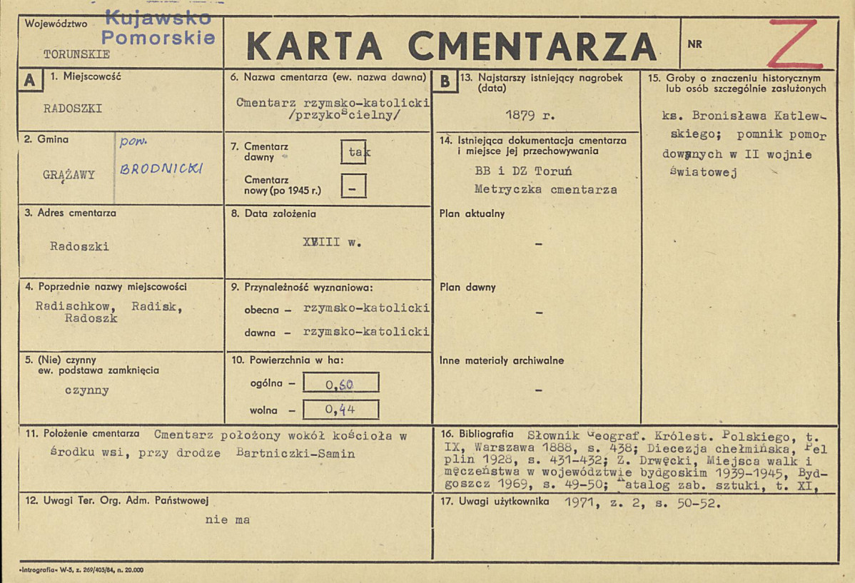 KC - Karta cmentarza, skan nr 1
