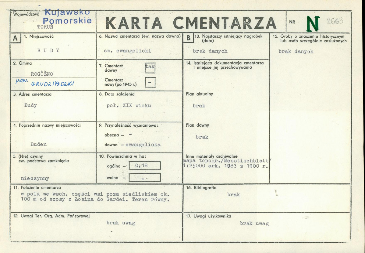 KC - Karta cmentarza, skan nr 1