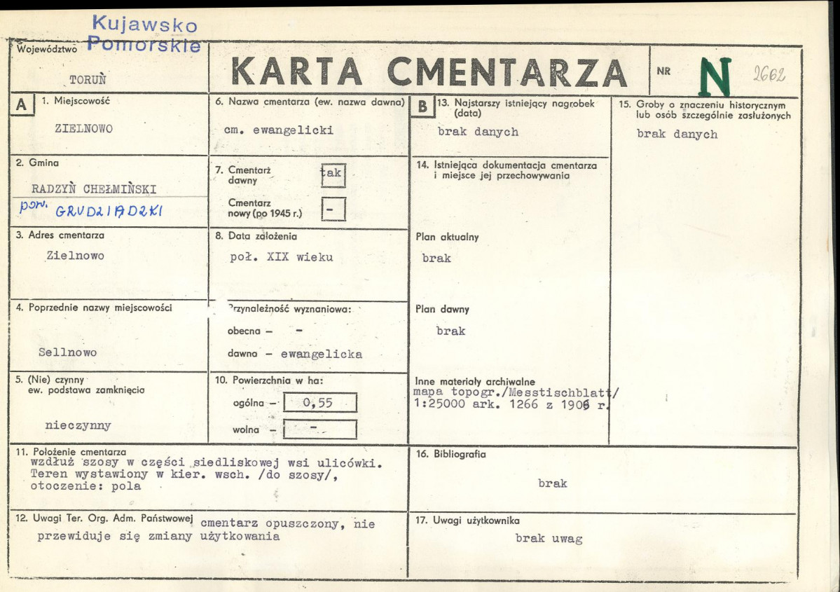 KC - Karta cmentarza, skan nr 1