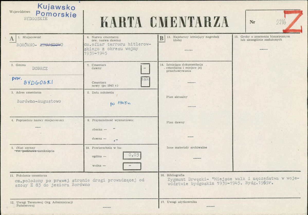 KC - Karta cmentarza, skan nr 1