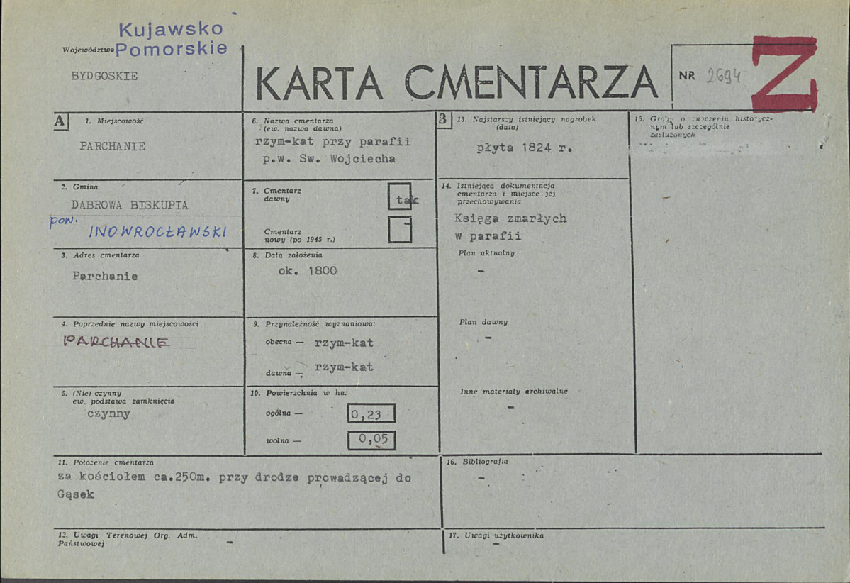 Karta cmentarza, skan nr 1