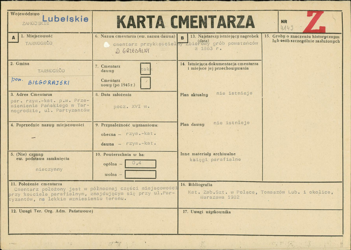 Karta cmentarza, skan nr 1
