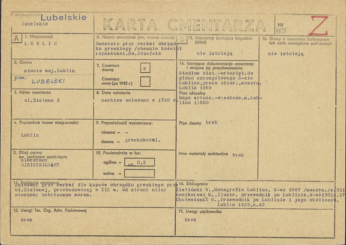 Karta cmentarza, skan nr 1