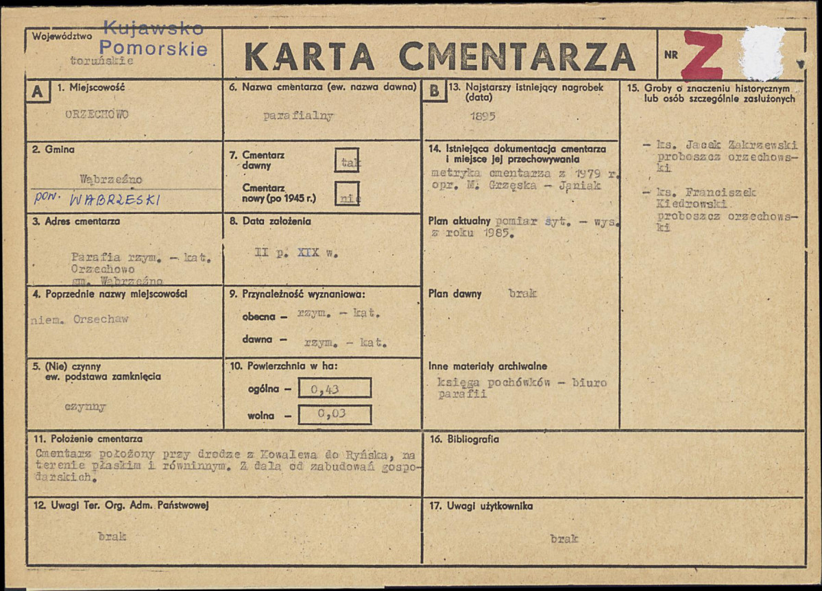 KC - Karta cmentarza, skan nr 1