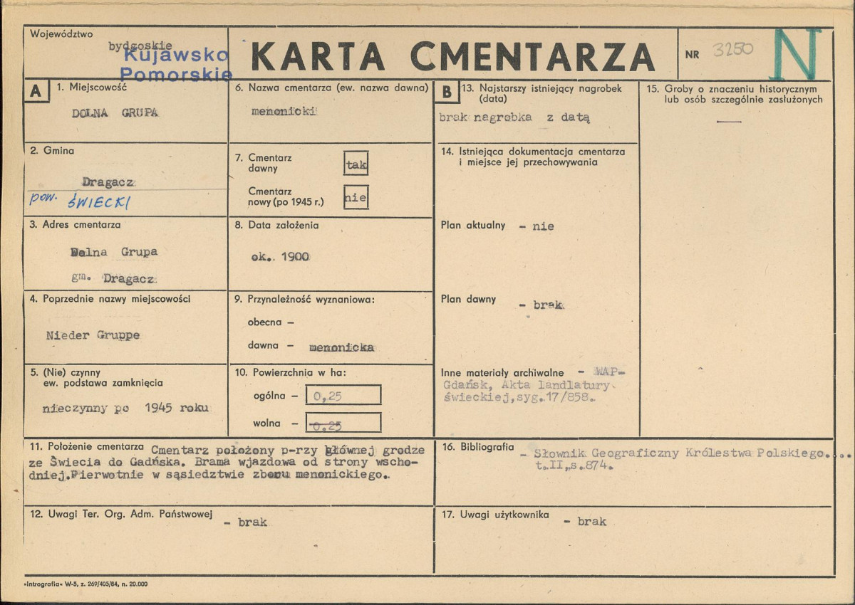 KC - Karta cmentarza, skan nr 1