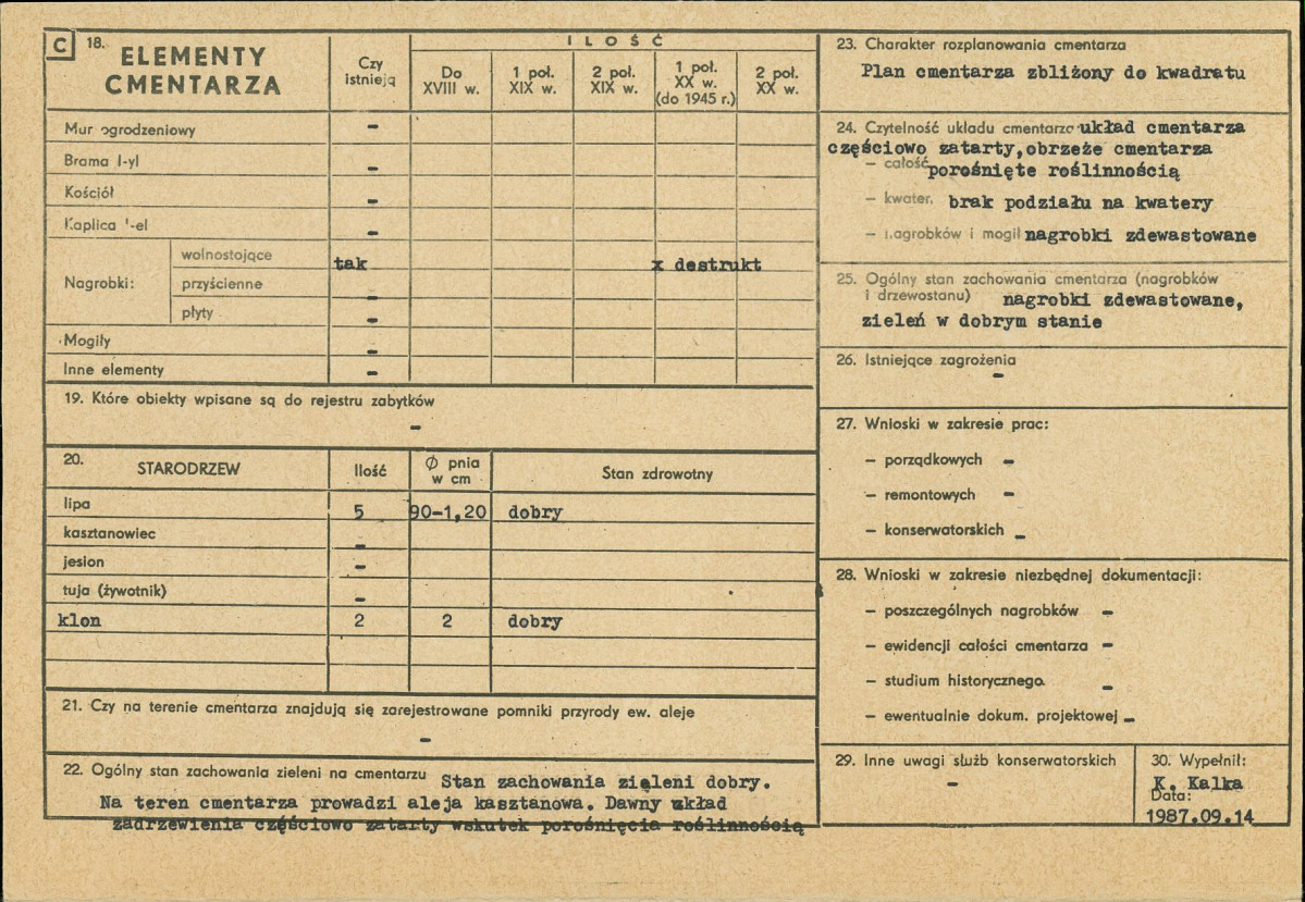 KC - Karta cmentarza, skan nr 2