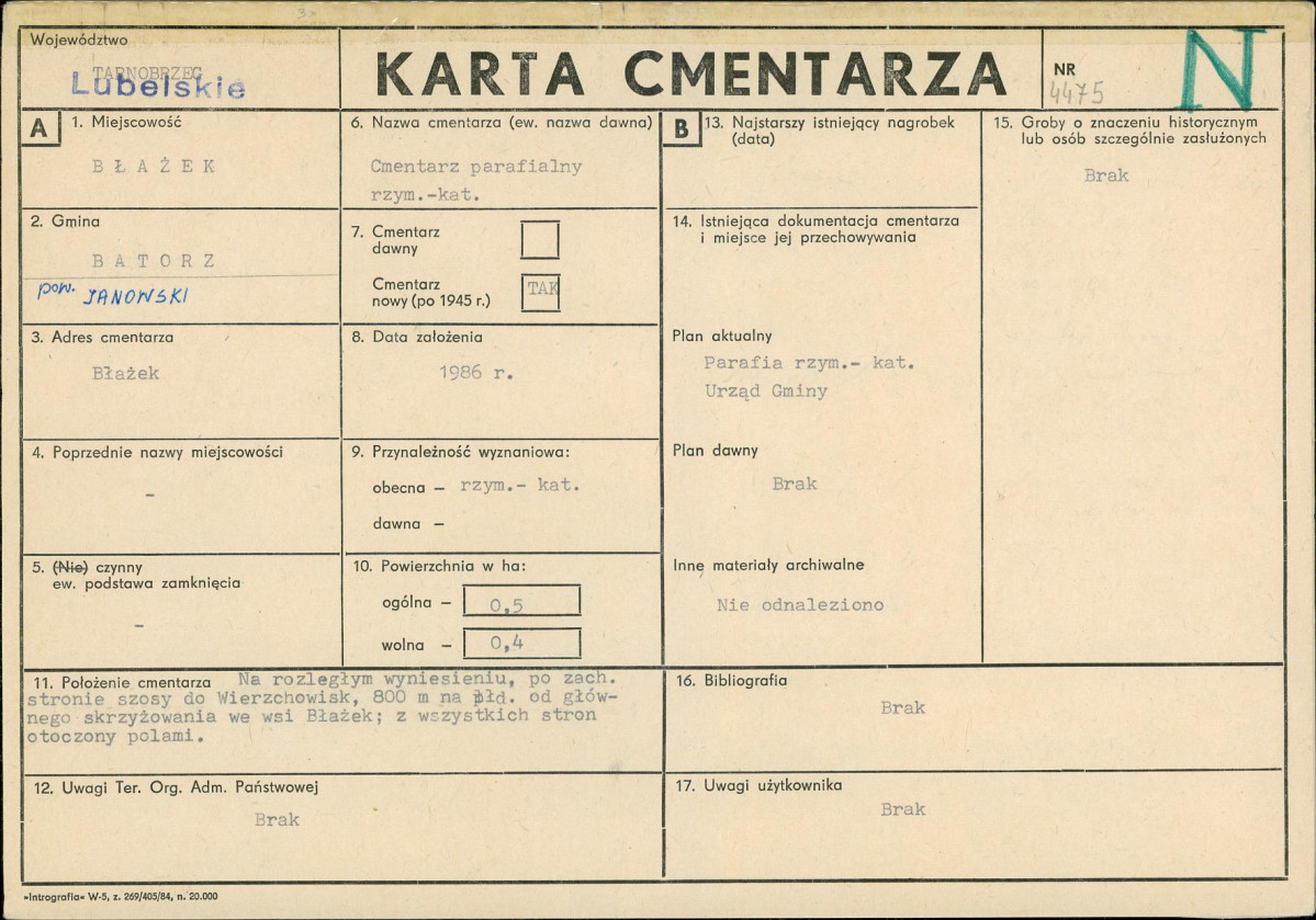 Karta cmentarza, skan nr 1