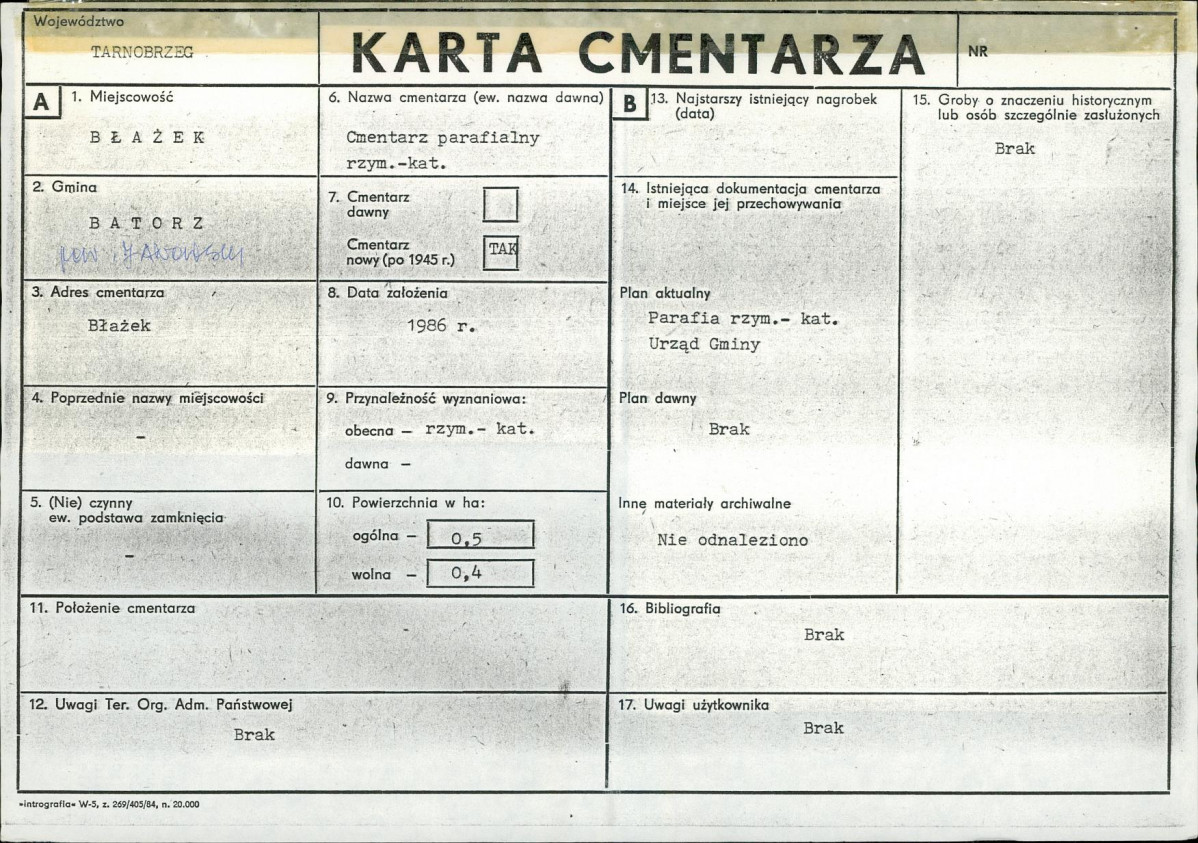 Karta cmentarza, skan nr 1