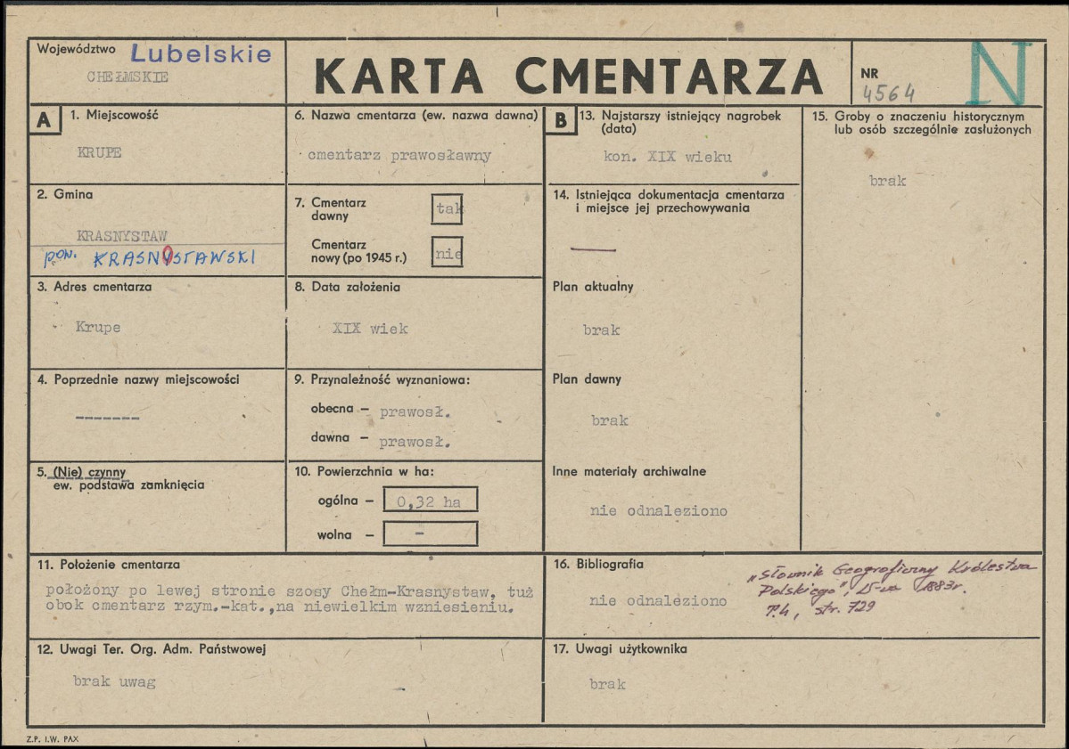 Karta cmentarza, skan nr 1