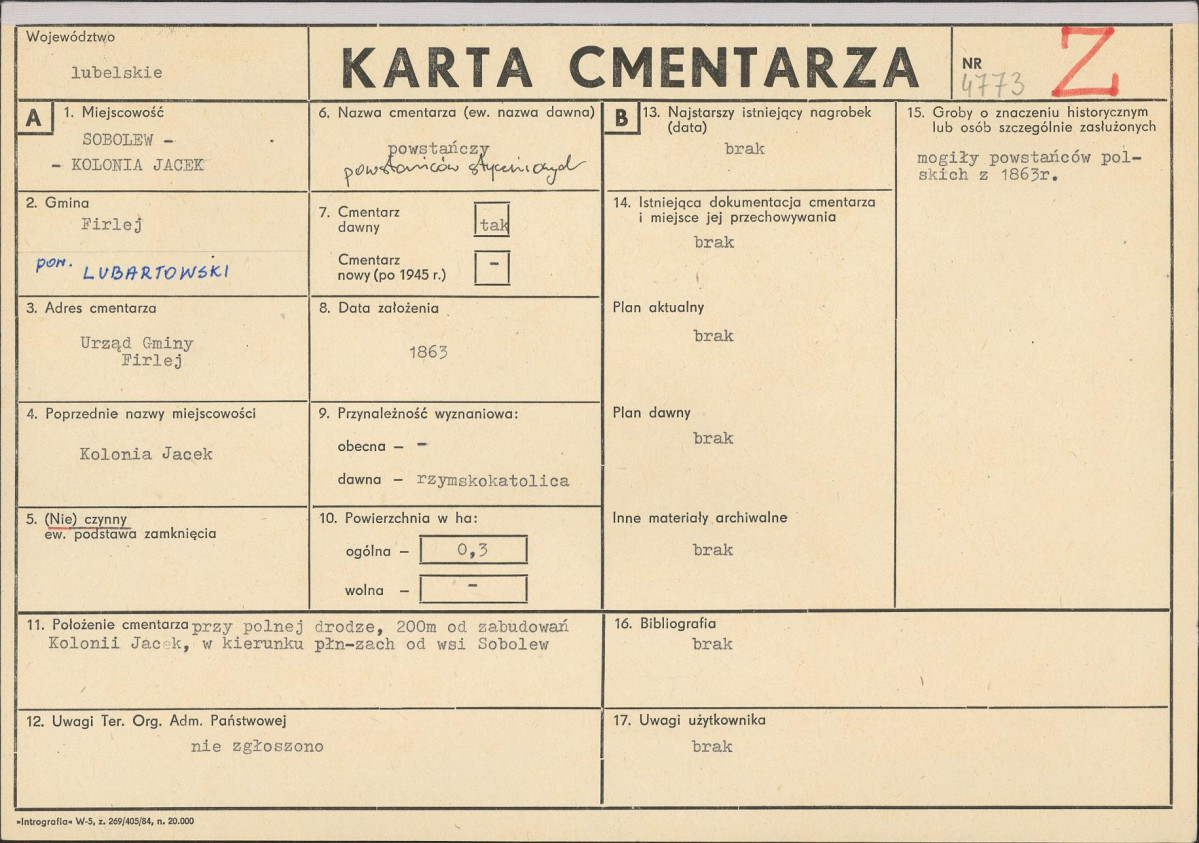 Karta cmentarza, skan nr 1