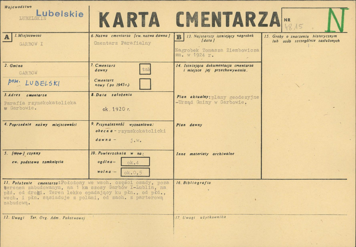 Karta cmentarza, skan nr 1