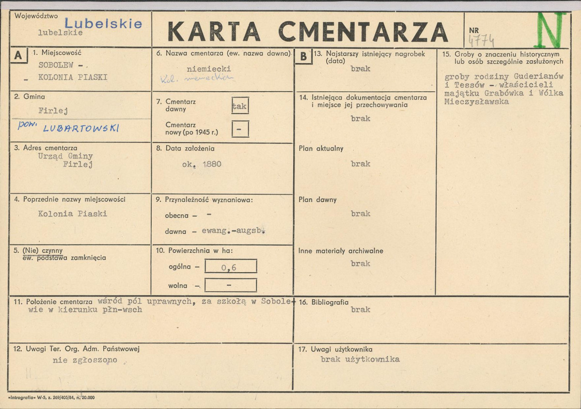 Karta cmentarza, skan nr 1