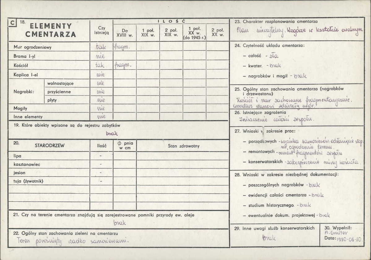 Karta cmentarza, skan nr 2