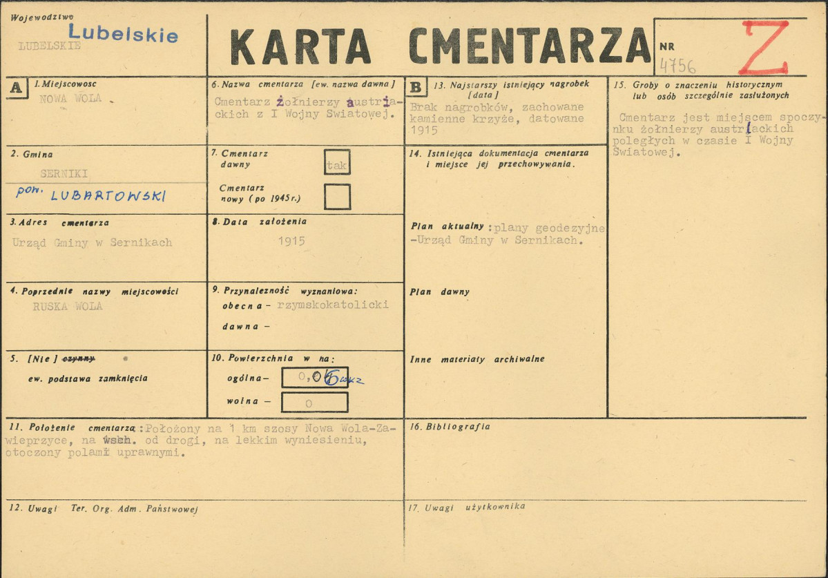 Karta cmentarza, skan nr 1