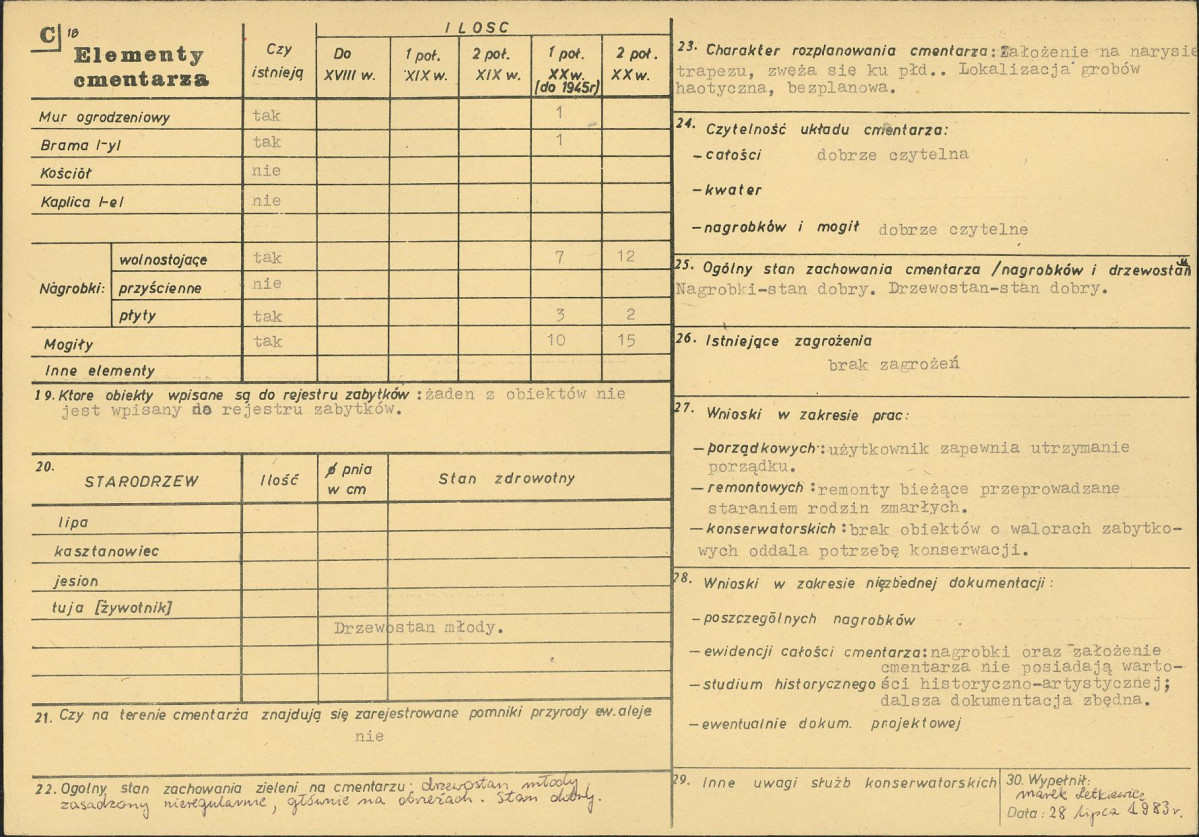 KC - Karta cmentarza, skan nr 2
