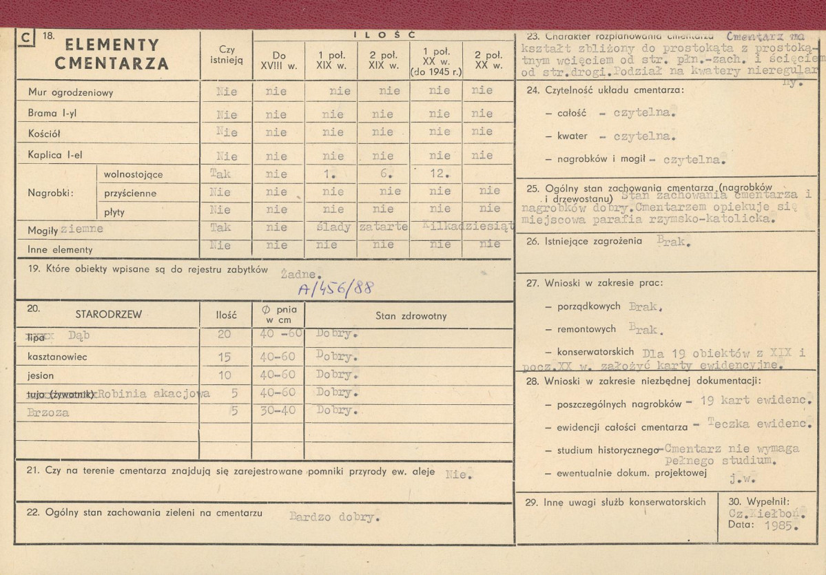 Karta cmentarza, skan nr 2