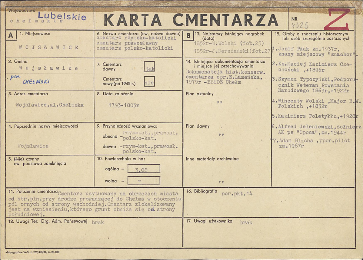 Karta cmentarza, skan nr 1