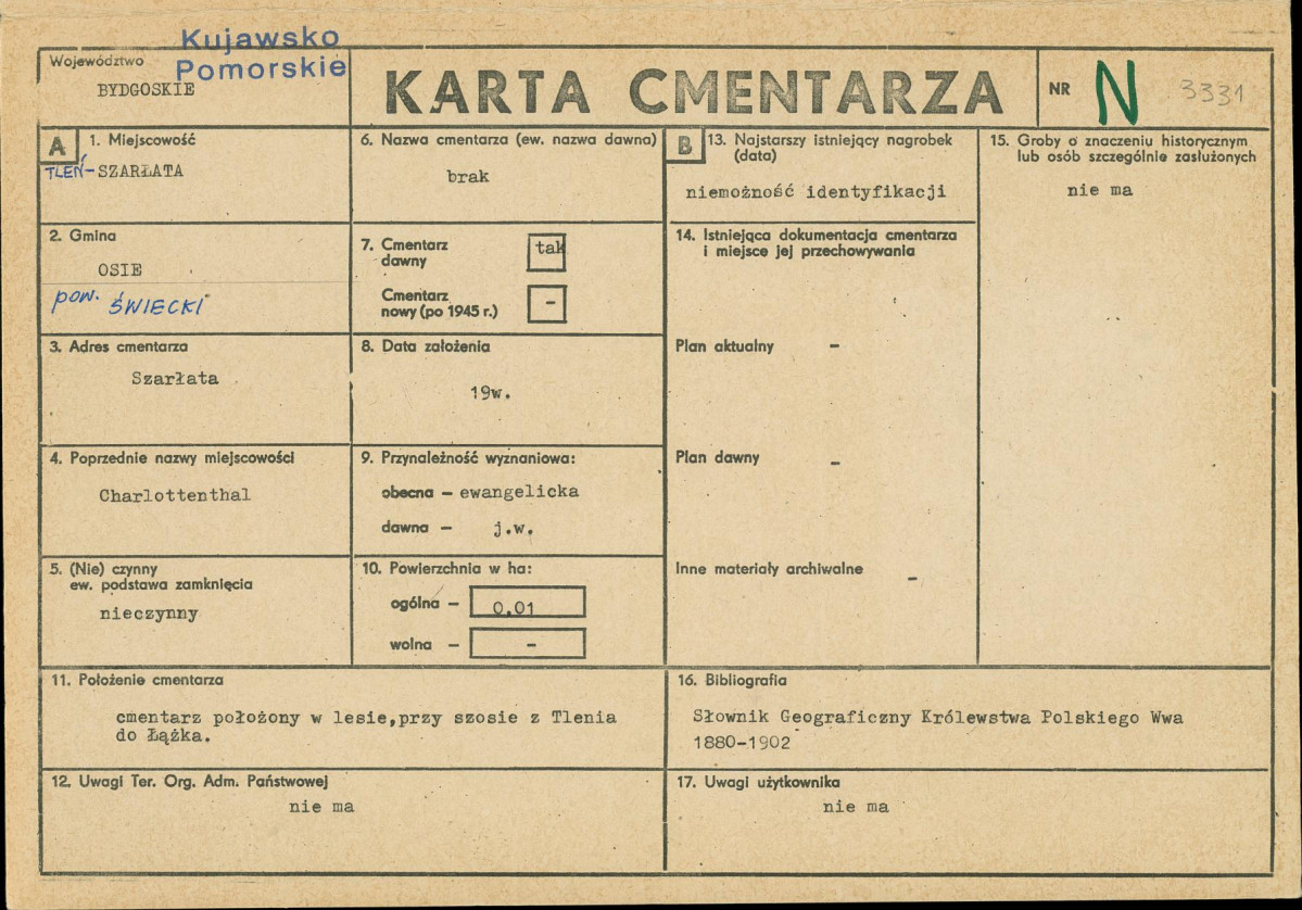 KC - Karta cmentarza, skan nr 1