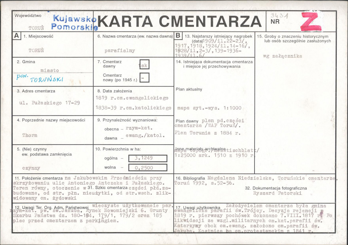 Karta cmentarza, skan nr 1
