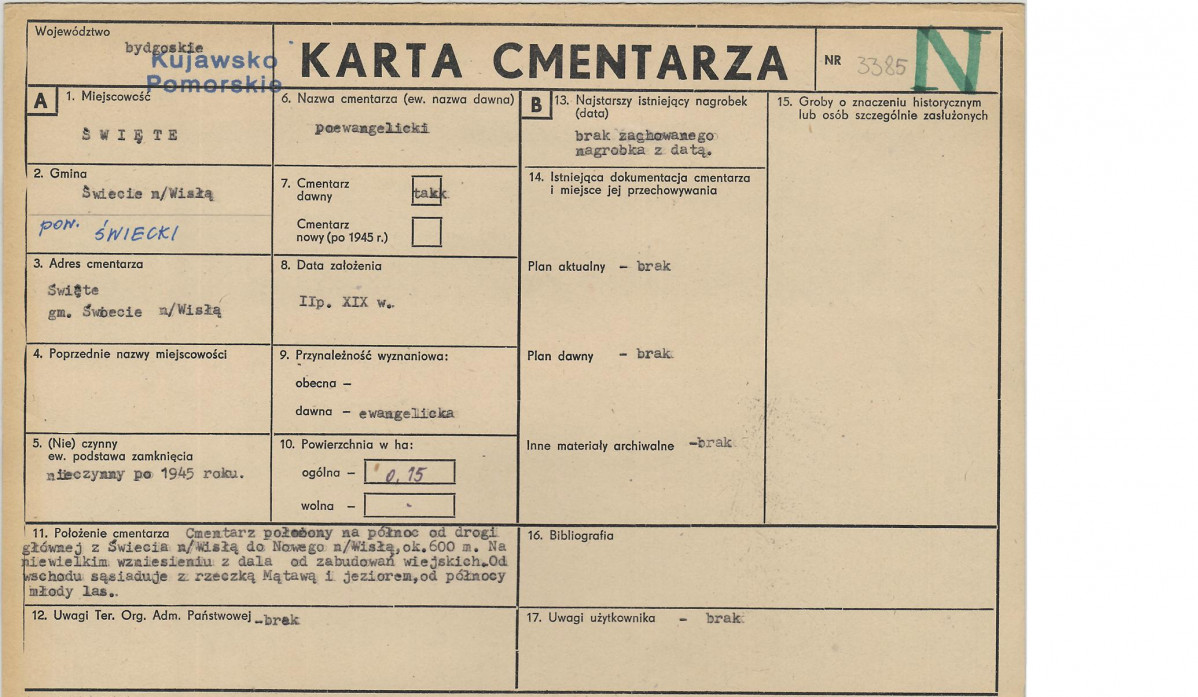 KC - Karta cmentarza, skan nr 1