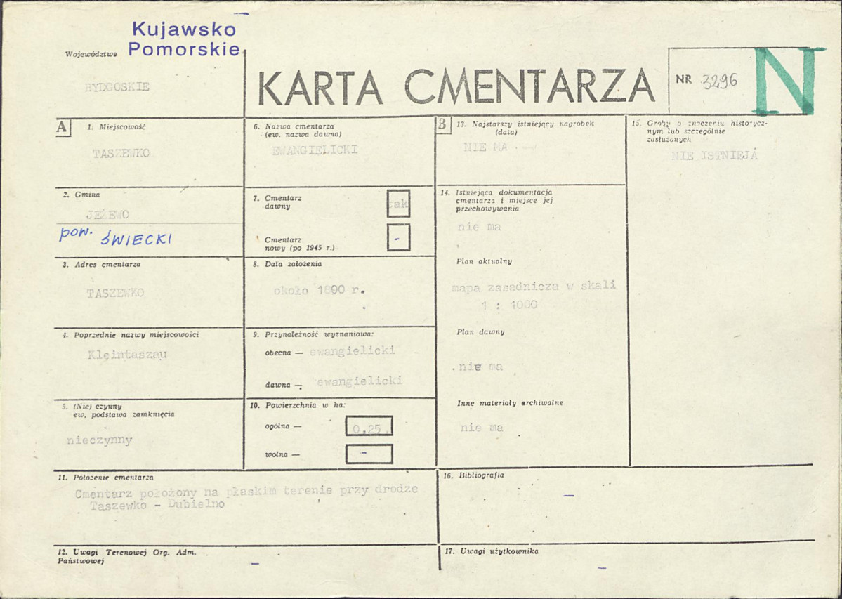 KC - Karta cmentarza, skan nr 1