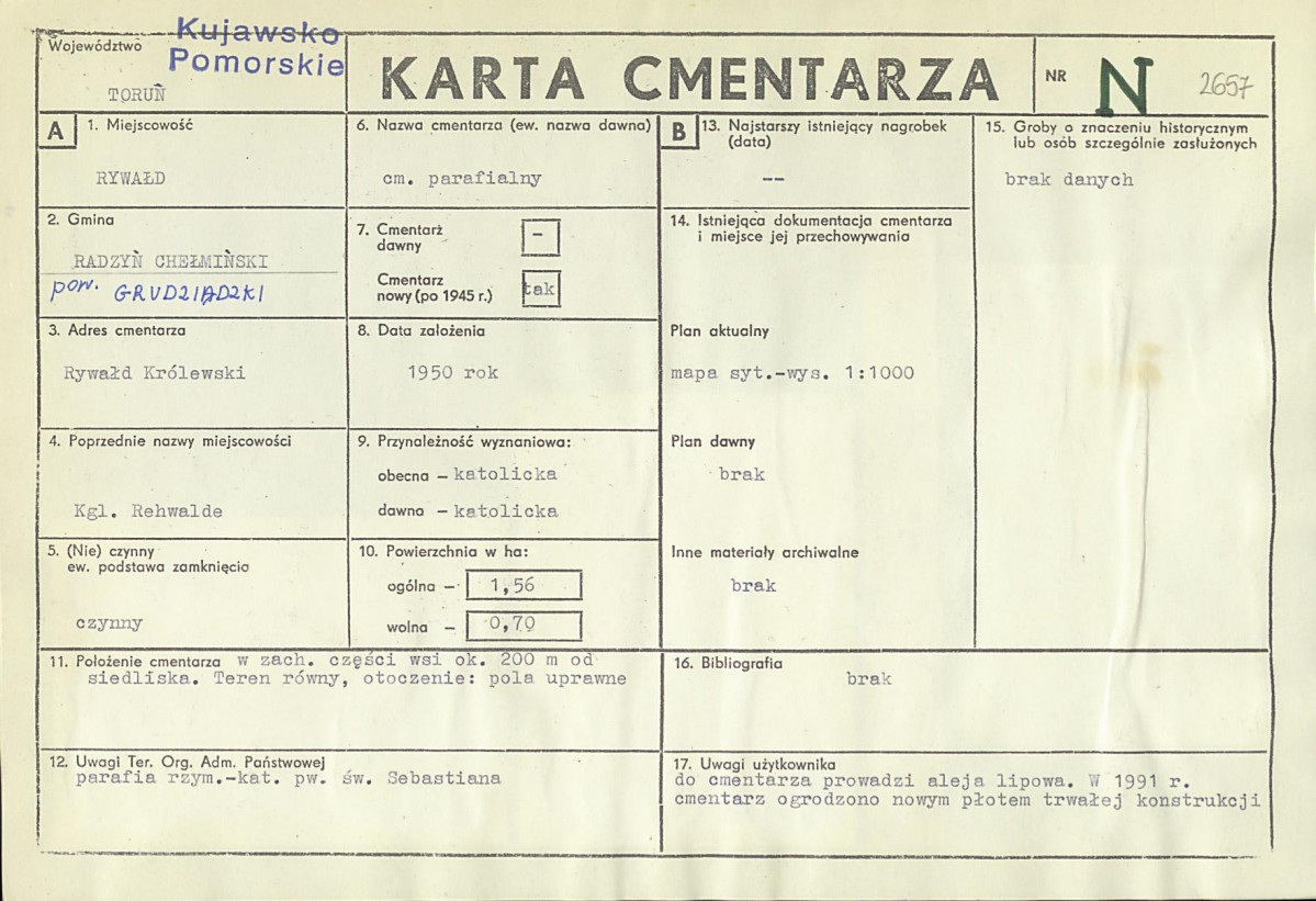 KC - Karta cmentarza, skan nr 1