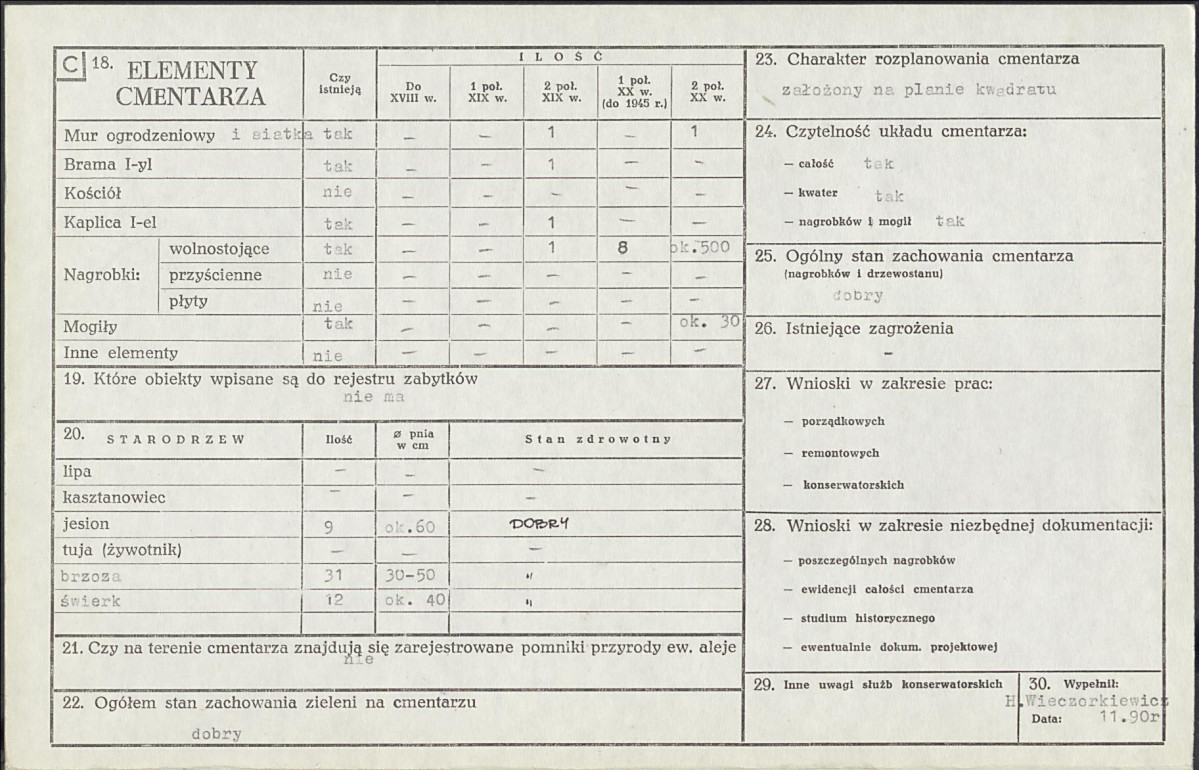 KC - Karta cmentarza, skan nr 2