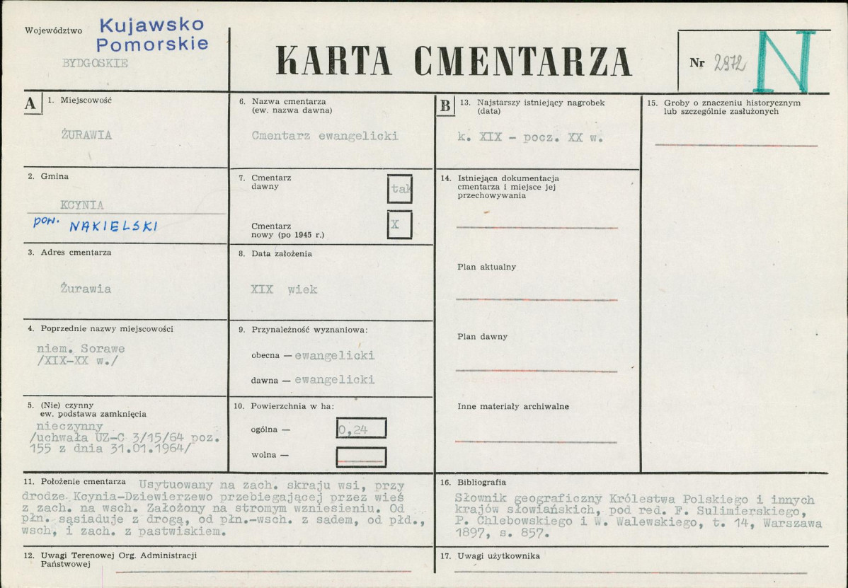 KC - Karta cmentarza, skan nr 1