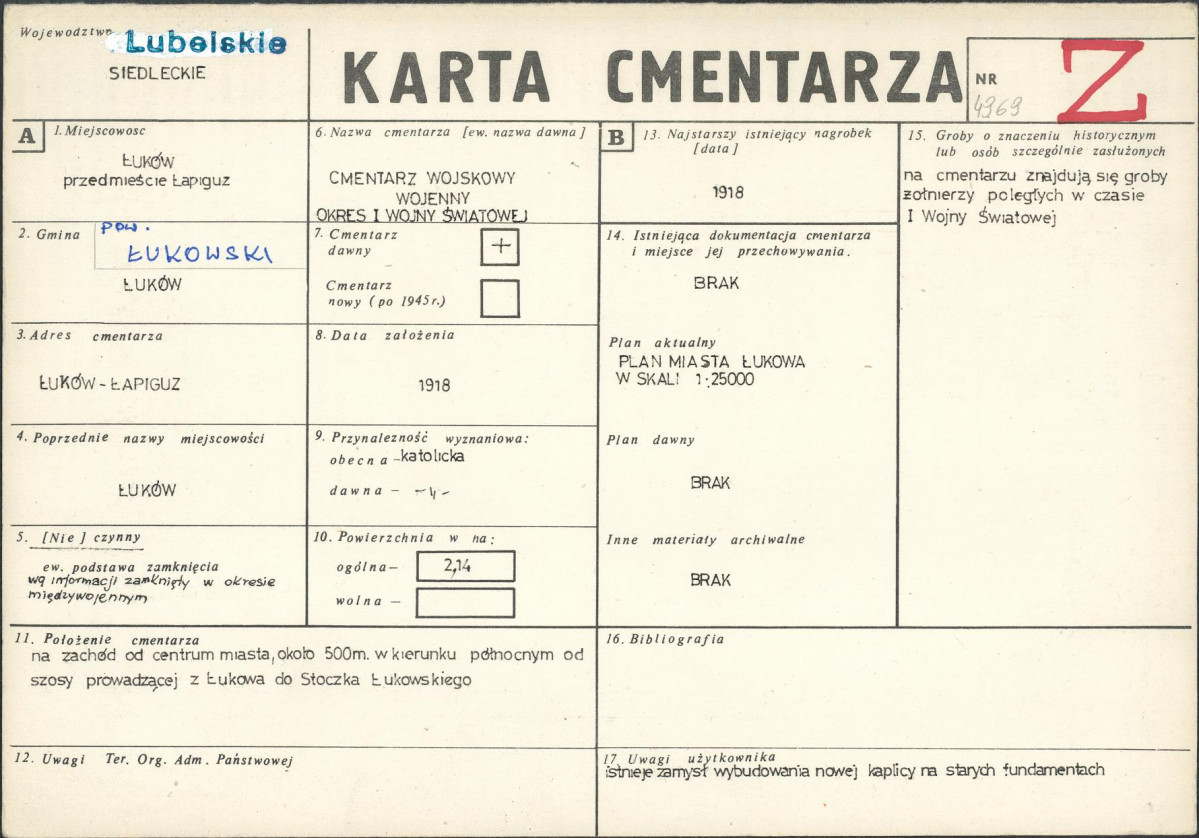 Karta cmentarza, skan nr 1
