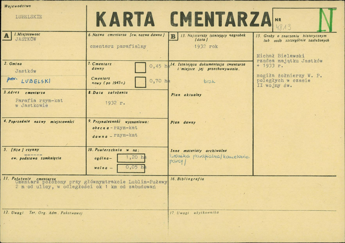 Karta cmentarza, skan nr 1