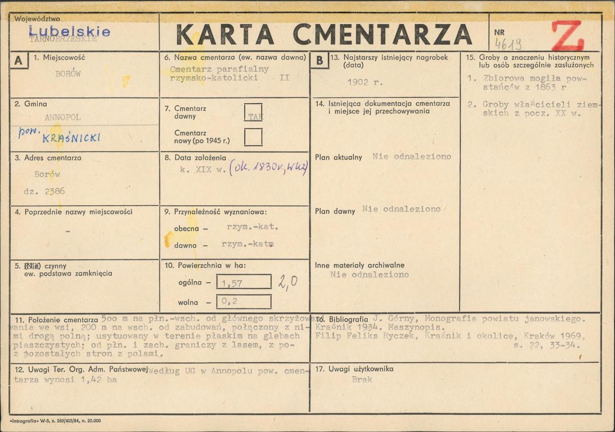 Karta cmentarza, skan nr 1