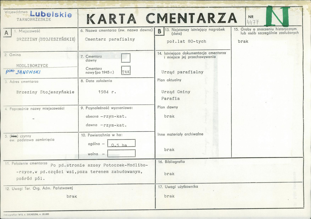 Karta cmentarza, skan nr 1
