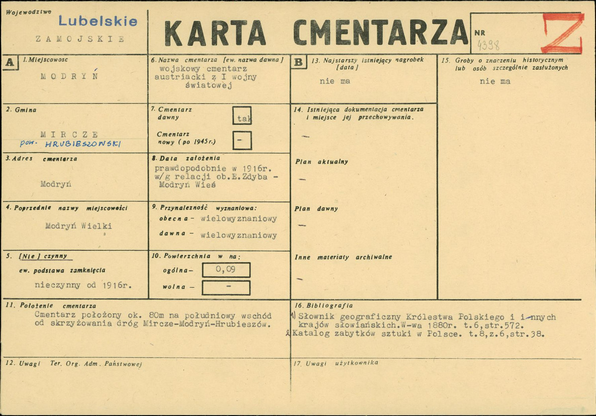 Karta cmentarza, skan nr 1