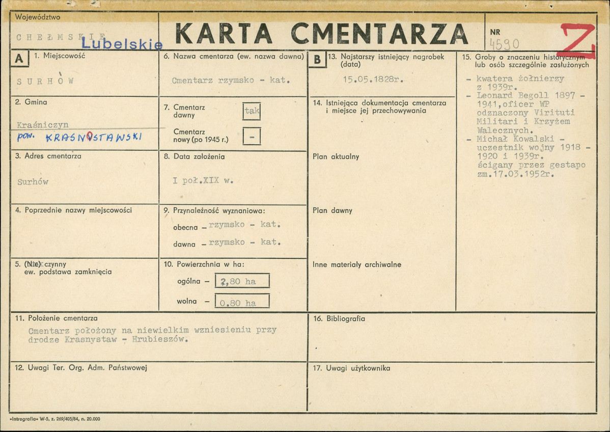 Karta cmentarza, skan nr 1