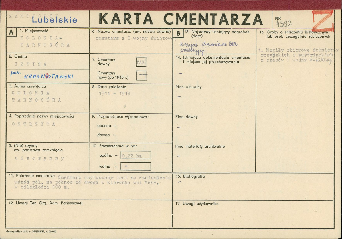 Karta cmentarza, skan nr 1