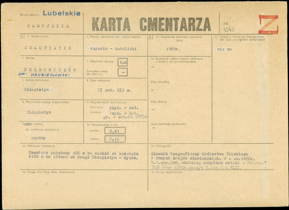 Karta cmentarza, skan nr 1