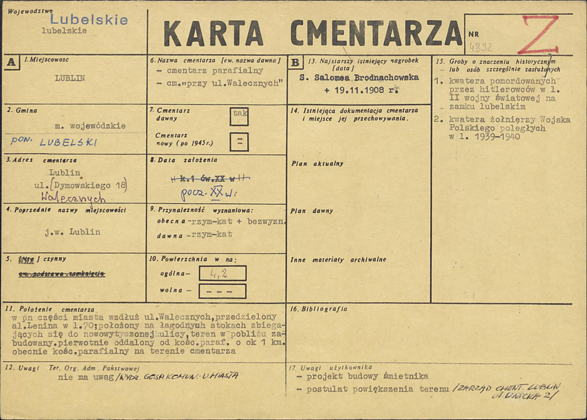 Karta cmentarza, skan nr 1