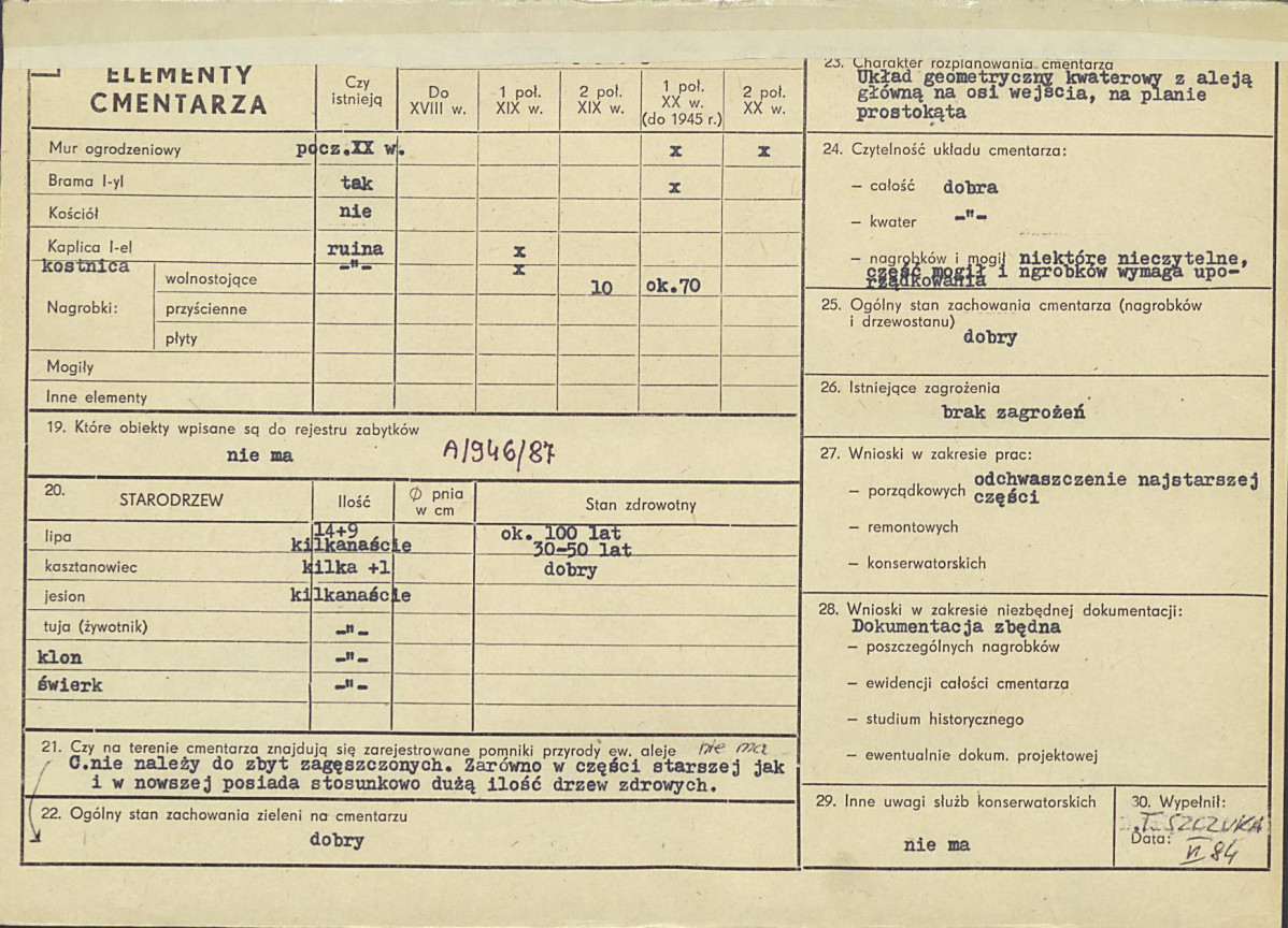 KC - Karta cmentarza, skan nr 2