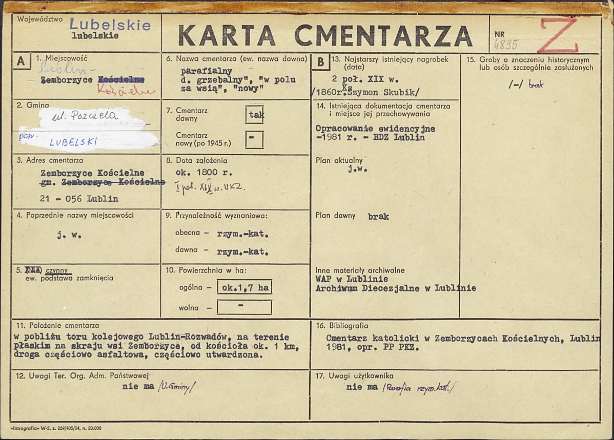 Karta cmentarza, skan nr 1