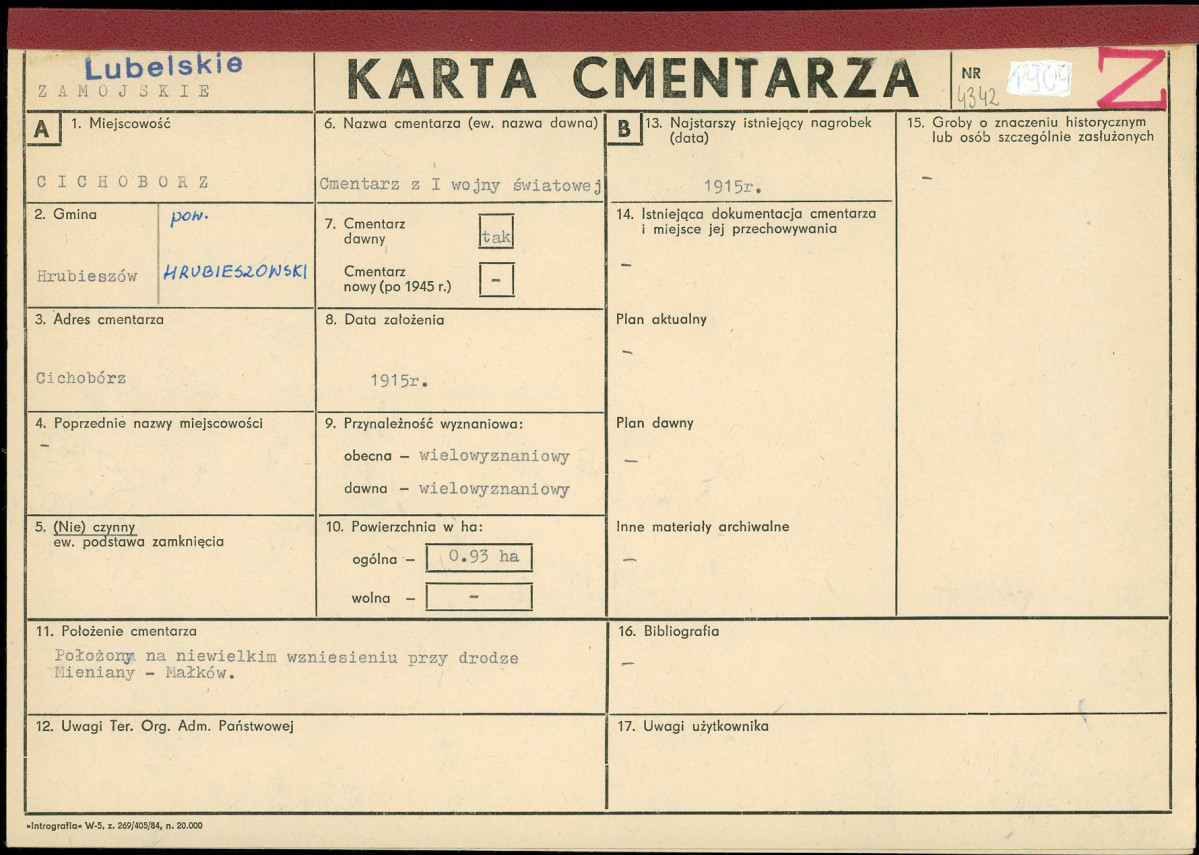 Karta cmentarza, skan nr 1
