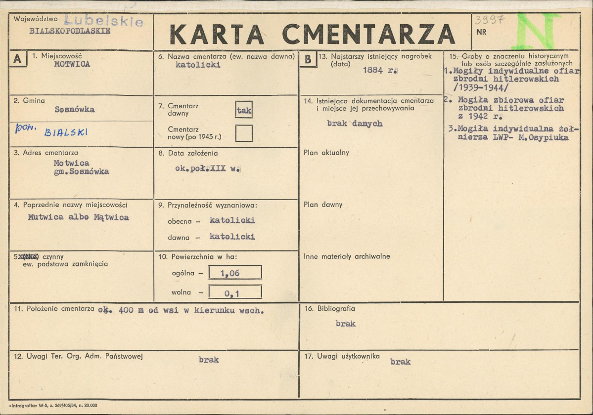 Karta cmentarza, skan nr 1