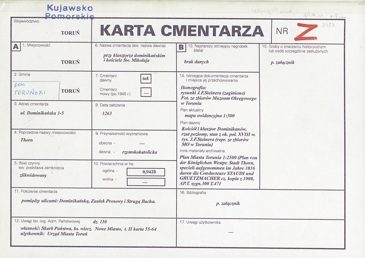 Karta cmentarza, skan nr 1